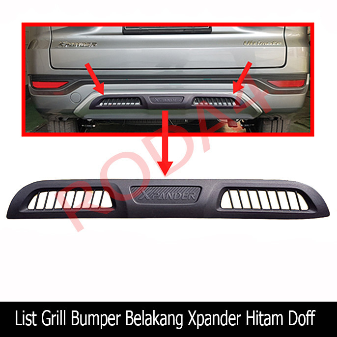 List Grill Bumper Belakang Xpander Hitam Doff