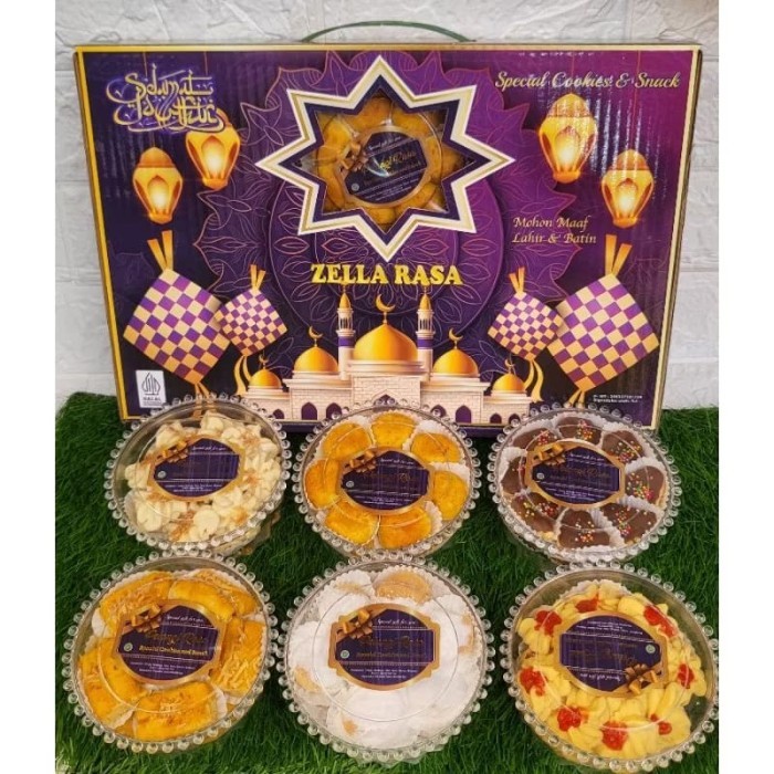 

New! Hampers kue lebaran paket Pelangi rasa toples bulat - Bingkisan kue Idul Fitri