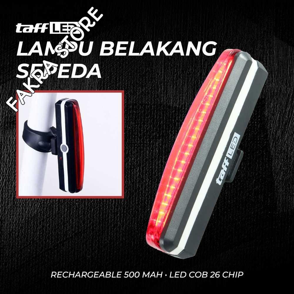 TaffLED Lampu Belakang Sepeda Rechargeable 500mAh LED COB 26 Chip - RPL-2266 Original Termurah