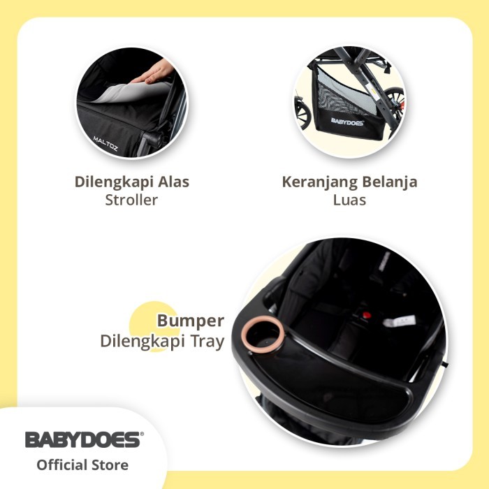 BABYDOES MALTOZ CH-BL 821SN REVERSIBLE LUXURIOUS STROLLER