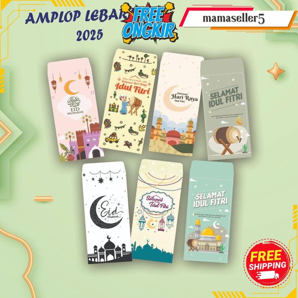 

( 10 Pcs ) Amplop Lebaran Unik /Eid Mubarak Idul Fitri Ramadhan Amplop Angpao Lebaran Murah/Amplop Besar Terlaris