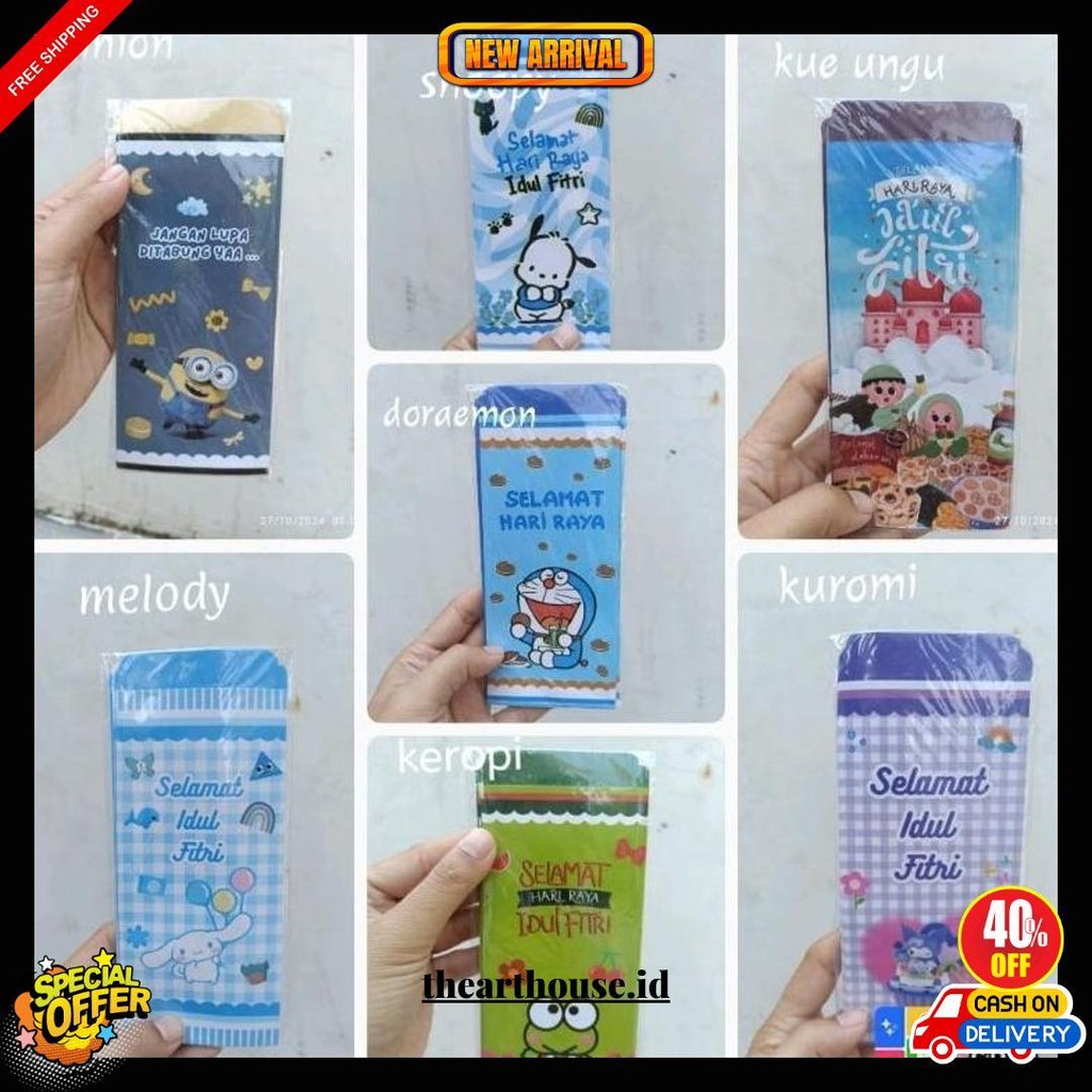 

(Jadian Isi 10 Pcs) Amplop Lebaran Panjang Motif Aesthethic Siap Jual Gratis Ongkir