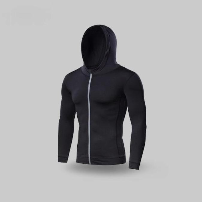 Sale Jaket Hoodie Olahraga Pria Polos Baju Ketat Resleting Dry Fit Allsize