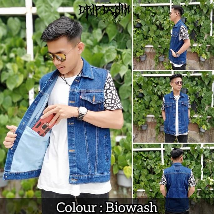 Sale Rompi Jeans Pria  - Biru Muda - Hitam - Biru Tua - Blueblack