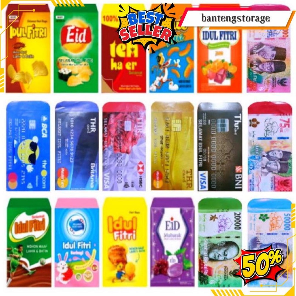 

100 Lembar Amplop Lebaran Thr Snack Siap Kirim