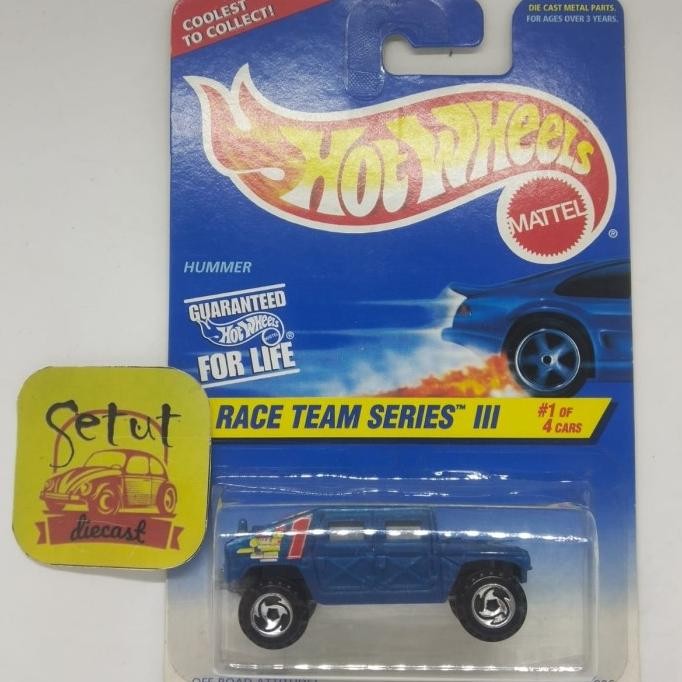HOT WHEELS HOTWHEELS HUMMER RACE TEAM BIRU BLUE CARD