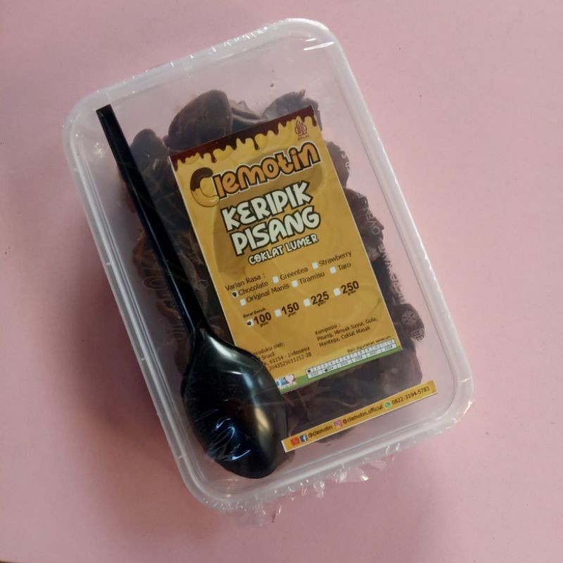 

PROMO Keripik Pisang Coklat Lumer by Clemotin kemasan Box Thinwall 500ml isi 100gr