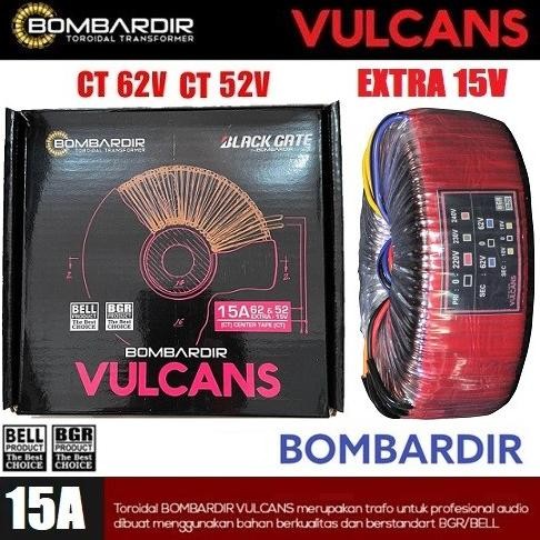 Trafo Toroid Donat Vulcans 15A 65V-52V CT Travo Bombardir 15Amp Vulcan