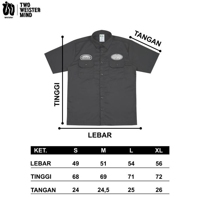 Weister Workshirt Hitam Kemeja Pendek - Engineer Terlaris