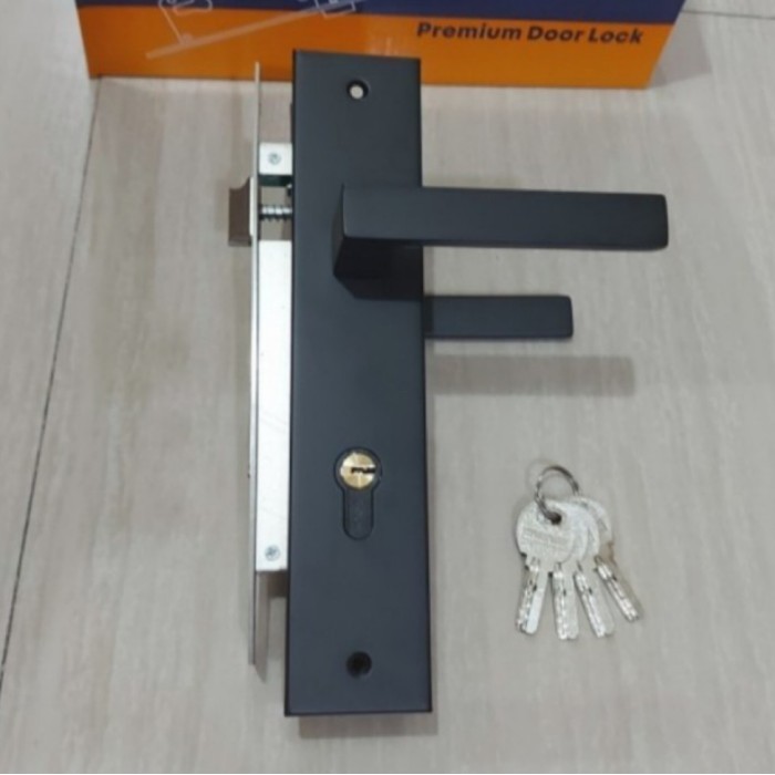 Handle Kunci Pintu Rumah Besar BLACK Hitam kunci pintu besar hitam set