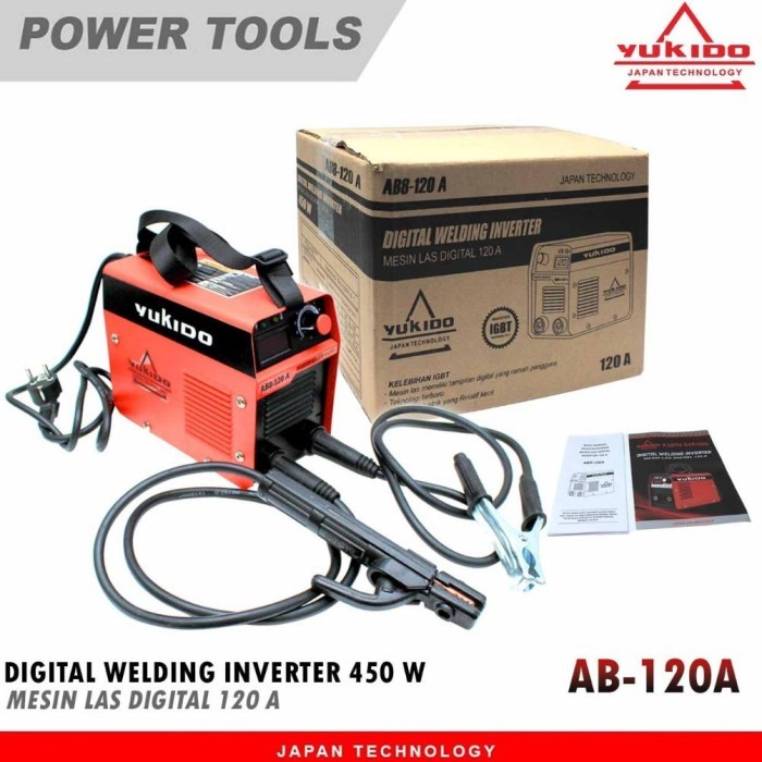 Inverter/ Trafo Las / Mesin Las Listrik Digital 120a yukido + BOR LISTRIK + GERINDA + 2KG KAWAT LAS