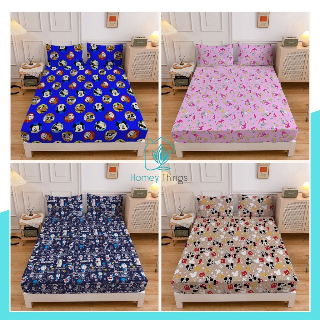 Kintakun Sprei Anak Lucu Motif Karakter King 180 x 200 | Sprei Set Homemade Microtex Disperse Murah 