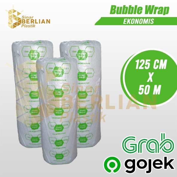 

Plastik Bubble Wrap Ekonomis 50 Meter Termurah - 125Cmx50M Bening