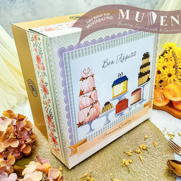 

Dus/Box Kue Bolu Cake Lapis Chiffon Kado Bon Appetit ( 28X 28X 18 )