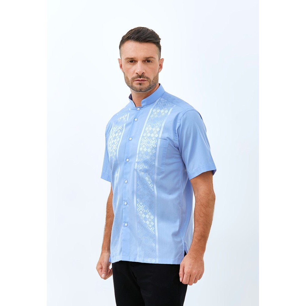 Alisan Koko Bordir Lengan Pendek Biru KBOKO00145BIRUSS