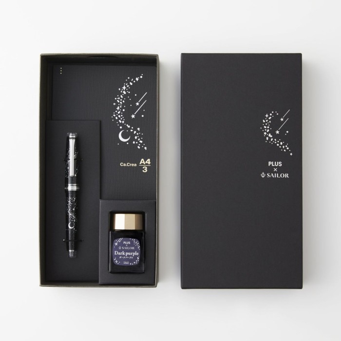 

HOT SALE! Original SAILOR X PLUS Limited Starry Sky Resin Fountain Pen Meteor Moon Ink Set 14K Gold