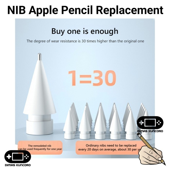 

NIB Apple Pencil replacement nibs tip tips generasi 1 2 3 usb c pen