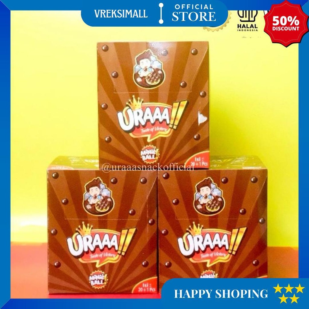 

Paket Usaha [Isi 60+3] Bundle Get 3 Box Snackpack Uraaa!! Mix Aneka Kacang, Jagung, Opak, Choco Ball D Cod