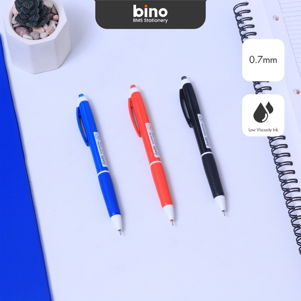 

[BMS Surabaya] Bantex Ballpoint 0.7 mm / Pulpen Tinta Black Low Viscosity Ink Comfortable BG6002