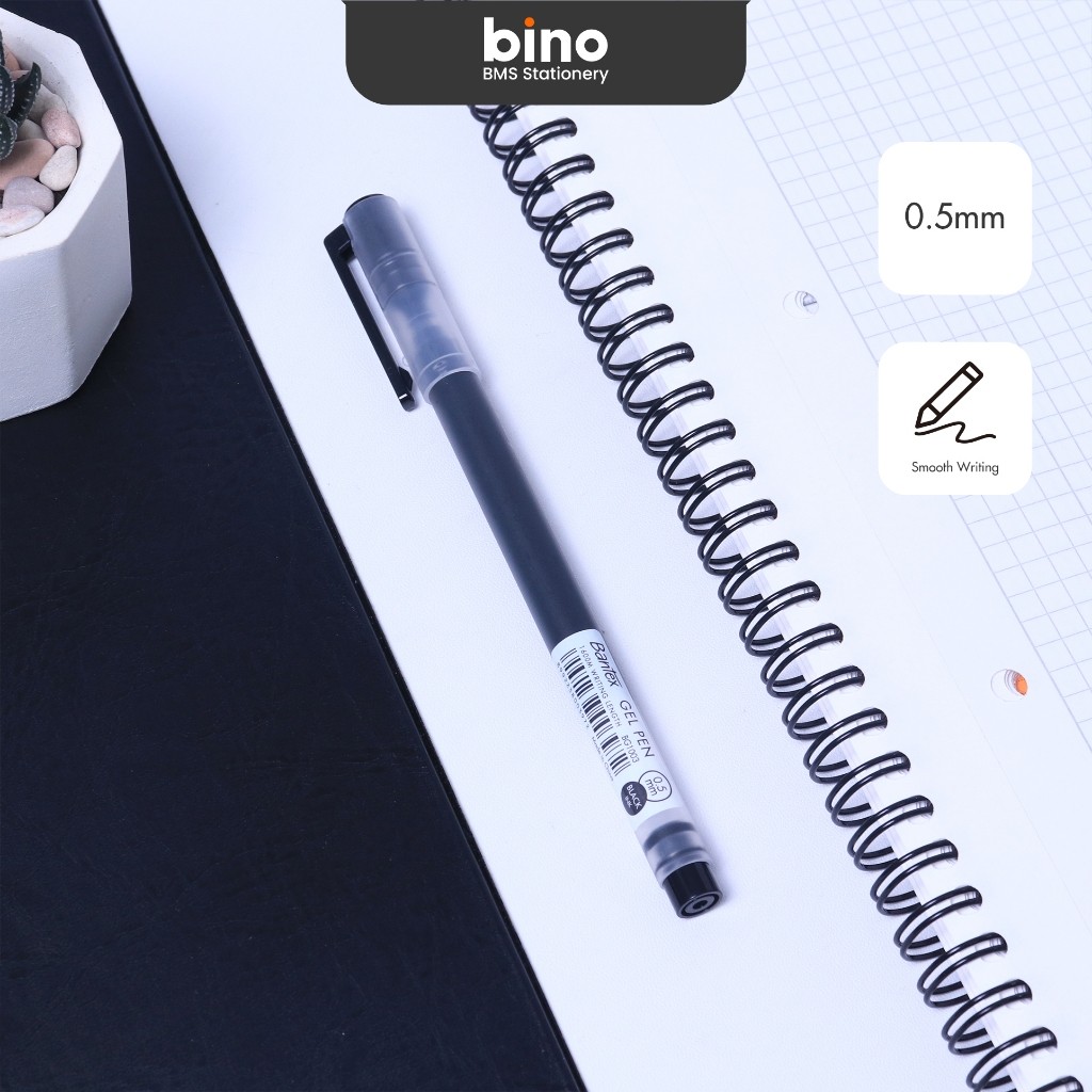 

[BMS Tangerang] Bantex Gel Pen / Pulpen Pena Tip 0.5 mm Tinta 4X Lebih Banyak BG1003