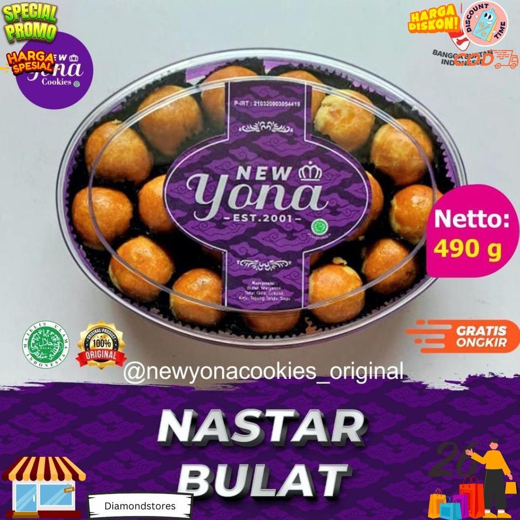 

[Ready] Kue Kering Lebaran New Yona Cookies - Nastar Bulat D Terlaris