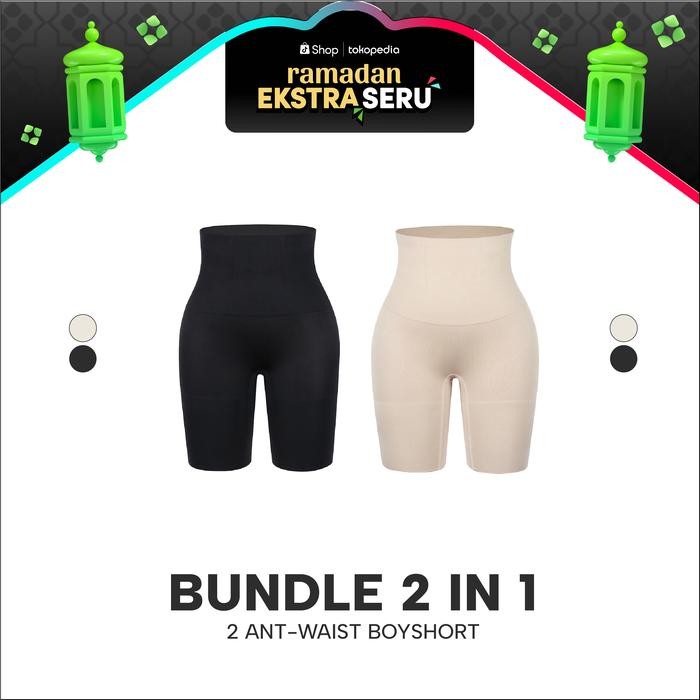 Bundle Sculpt 2 Ant-Waist Boyshort Korset Perut Boxer Seamless Wanita