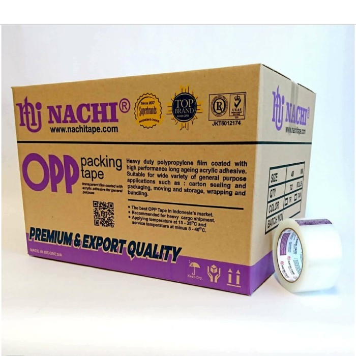 

Lakban Isolasi Tape Nachi 2 inch 1 DUS / 72 ROLL