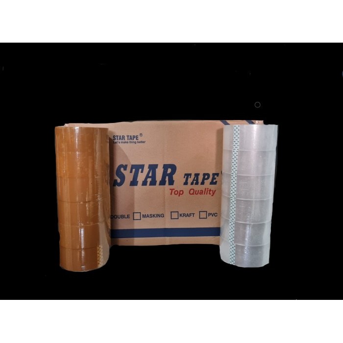 

Isolasi / lakban / Selotip Bening Coklat 45 mm x 90 Yard DOS 72 Roll