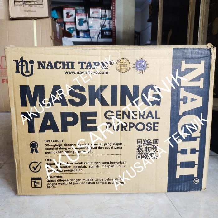 

Nachi Masking Tape Isolasi Kertas Nachi 48 mm 2 Inch 20 Yard 48 Roll