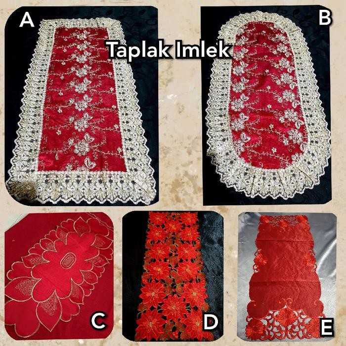 taplak meja imlek table runner merah imlek sincia