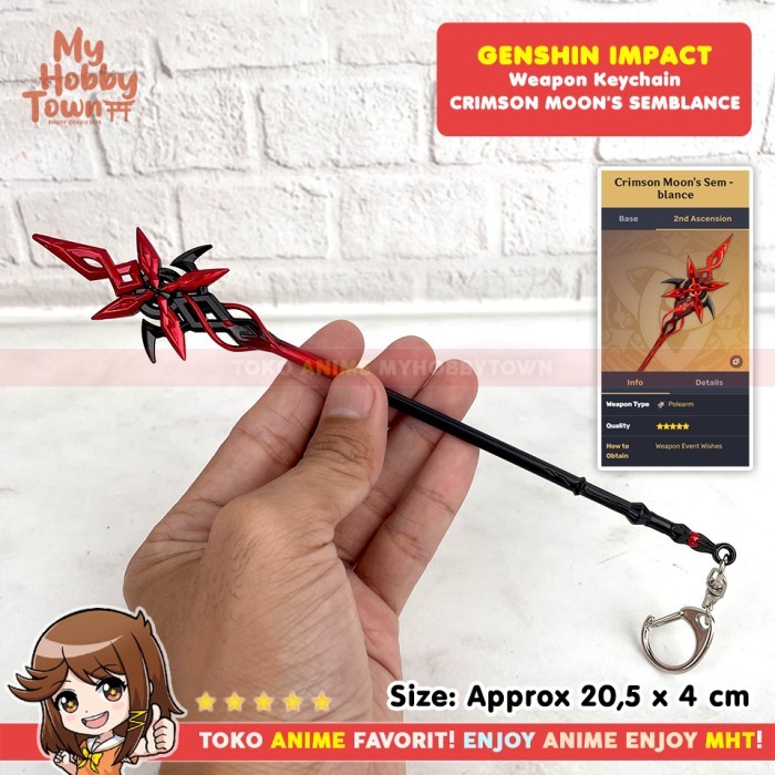 Gantungan Kunci Senjata Genshin Impact Crimson Moon's Semblance Arlecchino Polearm