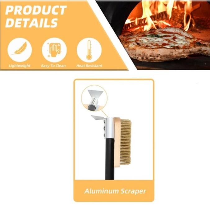 44CM 82CM SIKAT OVEN PIZZA GAGANG PANJANG LONG HANDLE PIZZA OVEN BRUSH