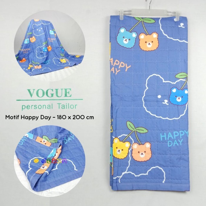 Selimut Traveling Katun Vogue Ceria Happy Birthday 180X200 Blue