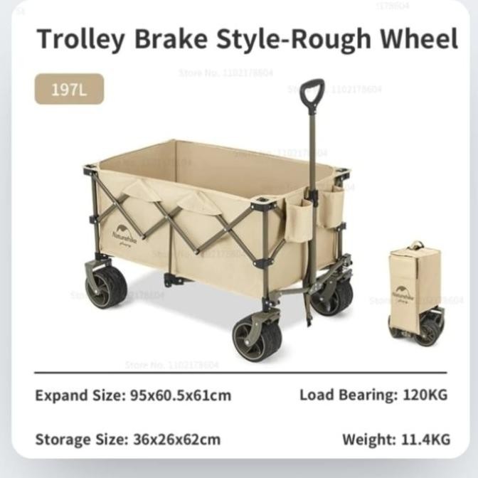 Troli lipat naturehike NH20PJ005 TC02 gerobak lipat camping