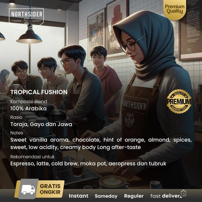 

Northsider Kopi Arabika Tropical Fusion Blend For Espresso Coffee