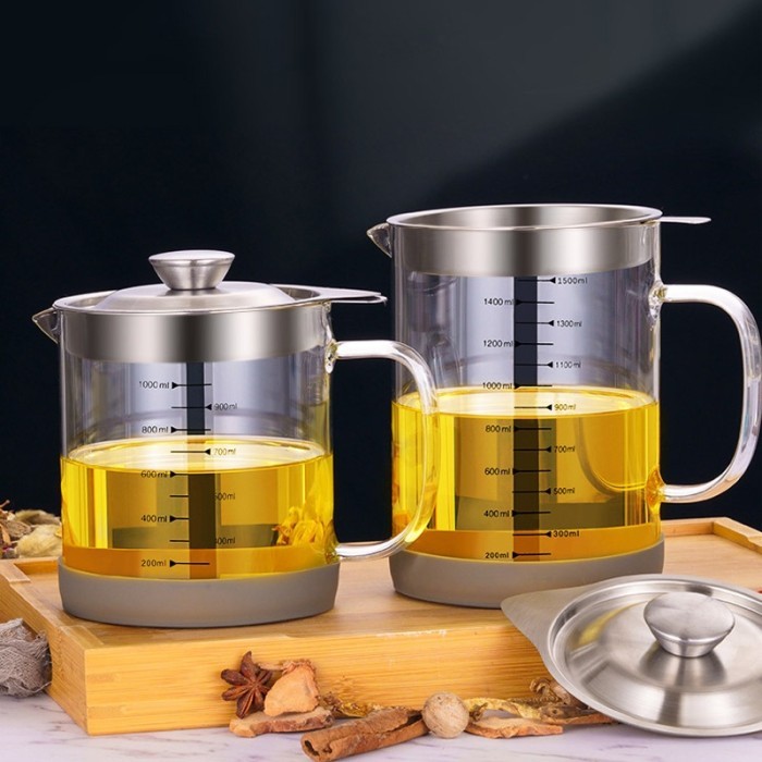 TERLARIS OIL POT WADAH PENYARING MINYAK TEMPAT PENYARINGAN OIL POT TEMPAT SARINGAN MINYAK KACA