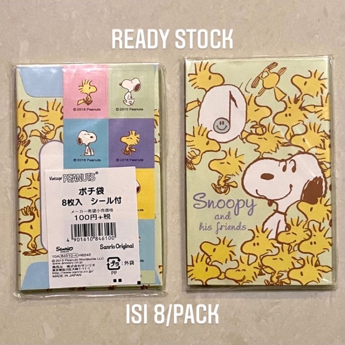 

Amplop Ang Pao Snoopy Woodstock Isi 8 Peanuts Original Ready