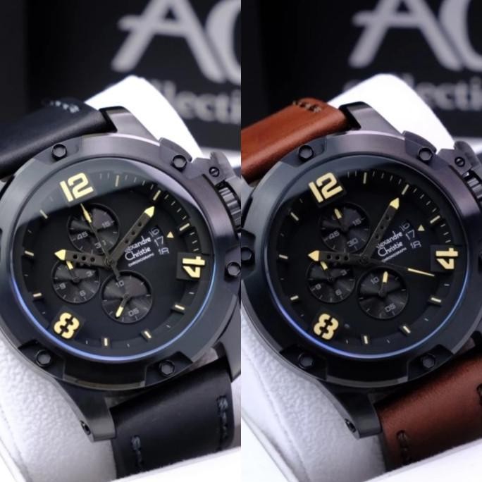 ALEXANDRE CHRISTIE AC6295 MC AC 6295 MC FULL BLACK JAM TANGAN ORIGINAL Grosir Paling Murah