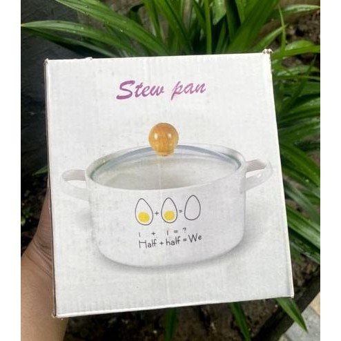 :::::::] Panci Ceramic Casserole Stew Pot Tutup Kaca