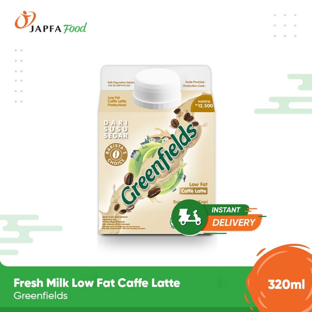 

Greenfields Fresh Milk Low Fat Caffe Latte / Susu Segar Rendah Lemak 320ml - 100% Fresh Milk dari Greenfields Farm