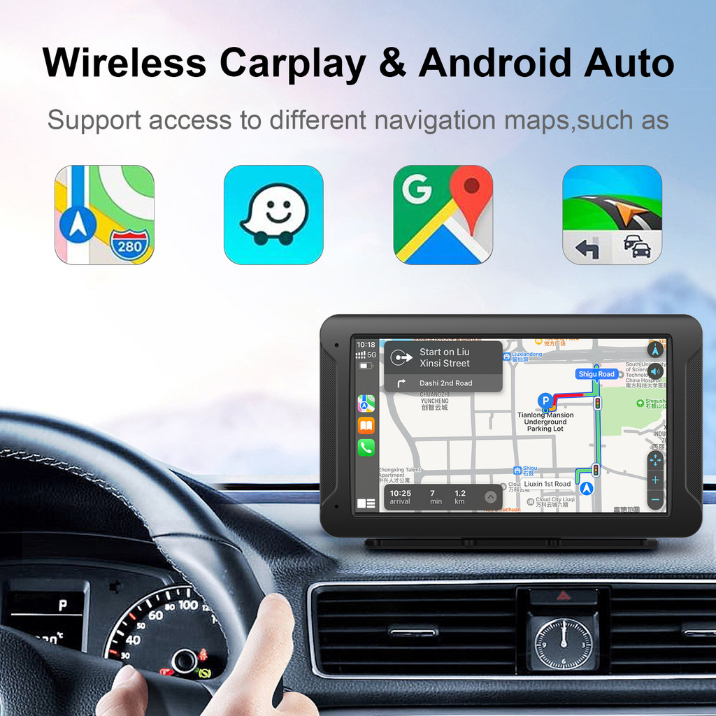 New Universal Car Multimedia Player Reversing View Rear 7''  WIFI Video Player Navigation Wireless C