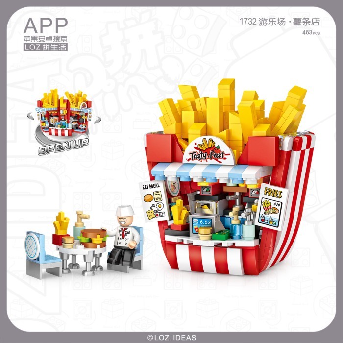 

DISKON LOZ street mini 1635 Cinema, 1644 Candy shop, 1717 Pirate ship & 1732 Chips shop - LOZ theme