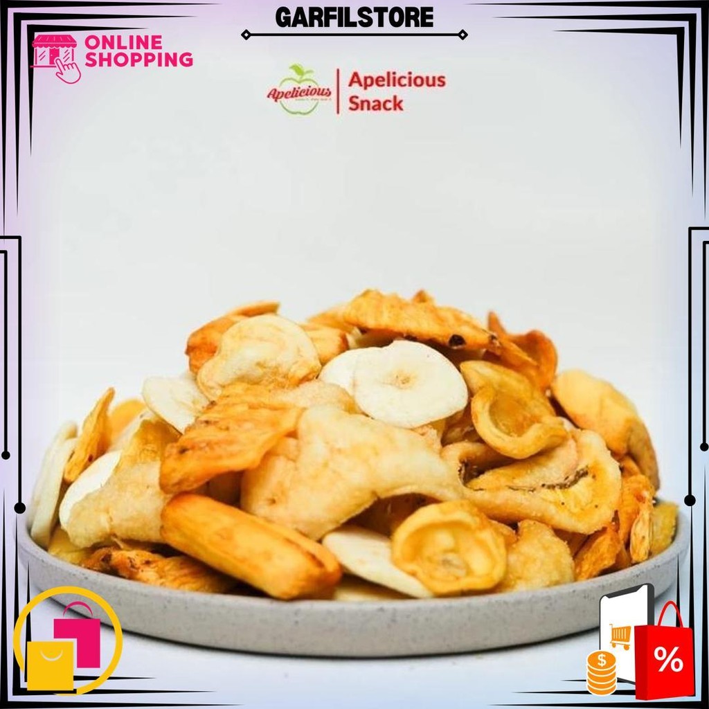 

Apelicious - Keripik Buah Sayur Mix 350G Fruta/Kripik Buah Mix 250G (Mix 6 Buah) Cemilan Snack Sehat D Cod