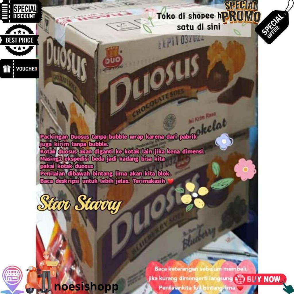 

[Per Dus] 30Pcs Duo Sus Coklat Wajib Shopee Express 1 Kotak Termurah / Duosoes / Duosus / Duo Soes / Duo Sus Kering Snack Viral Halal Mui D Sale