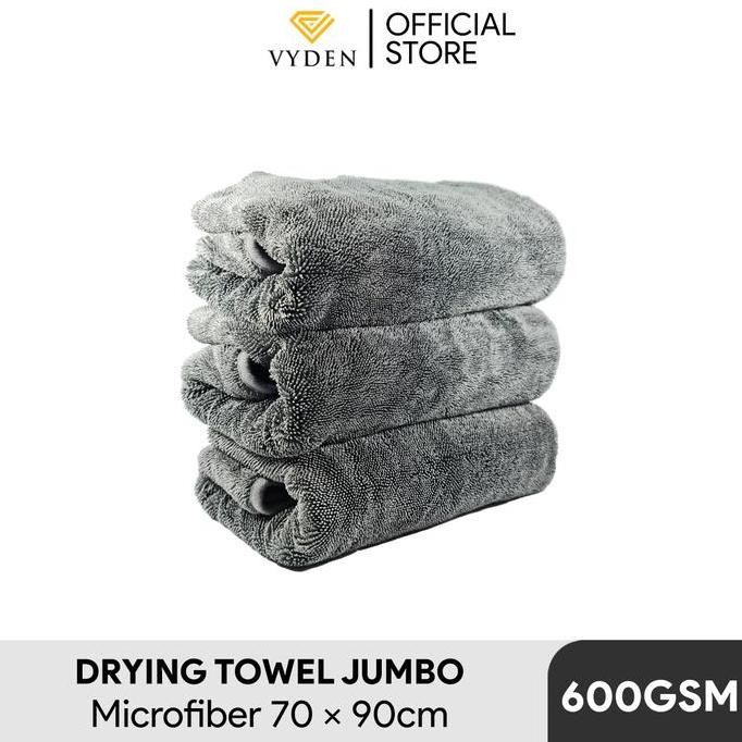 Lap Pengering Cuci Mobil Sekali Tarik VYDEN Drying Towel Twisted Loop Premium Korean Microfiber 600G