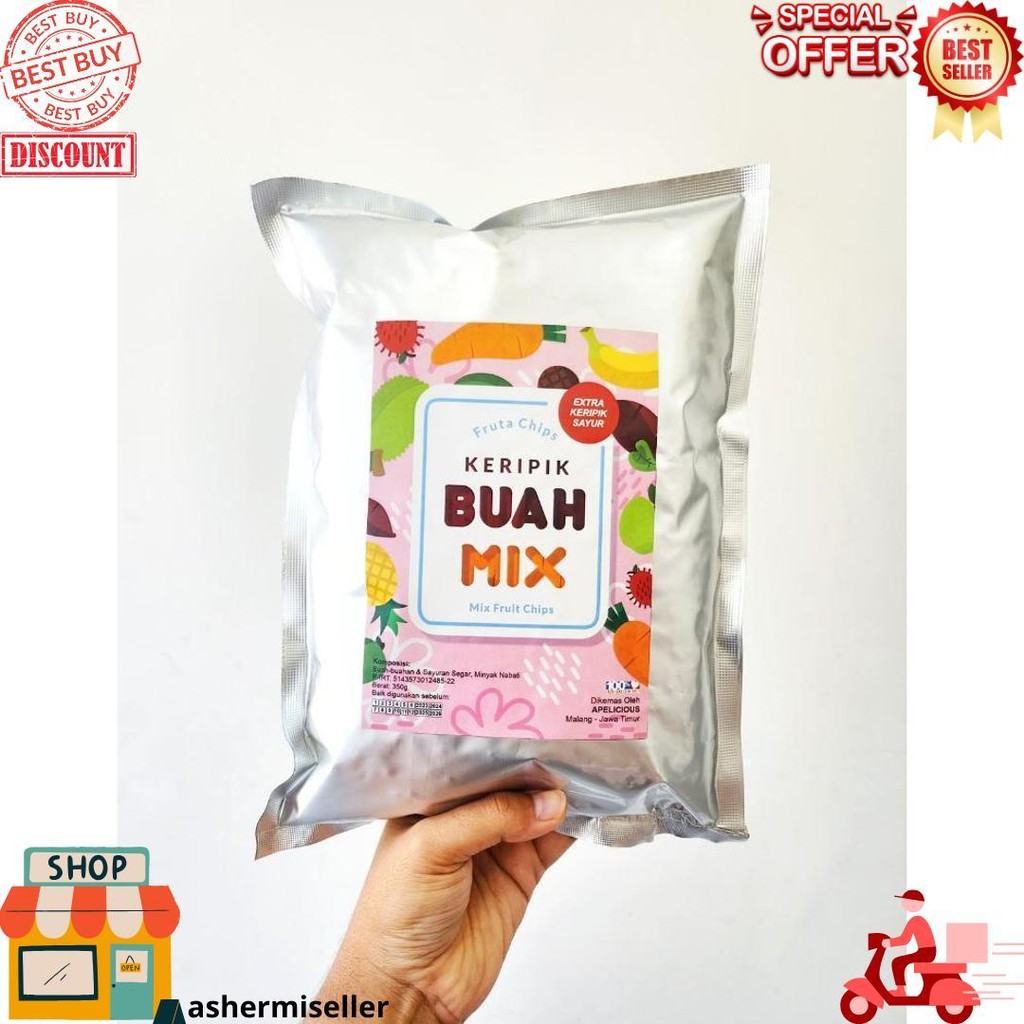 

Apelicious Keripik Buah Mix 250G (Mix 6 Buah) / Keripik Buah Sayur Mix 350G Fruta Apelicious D Promo 3.3