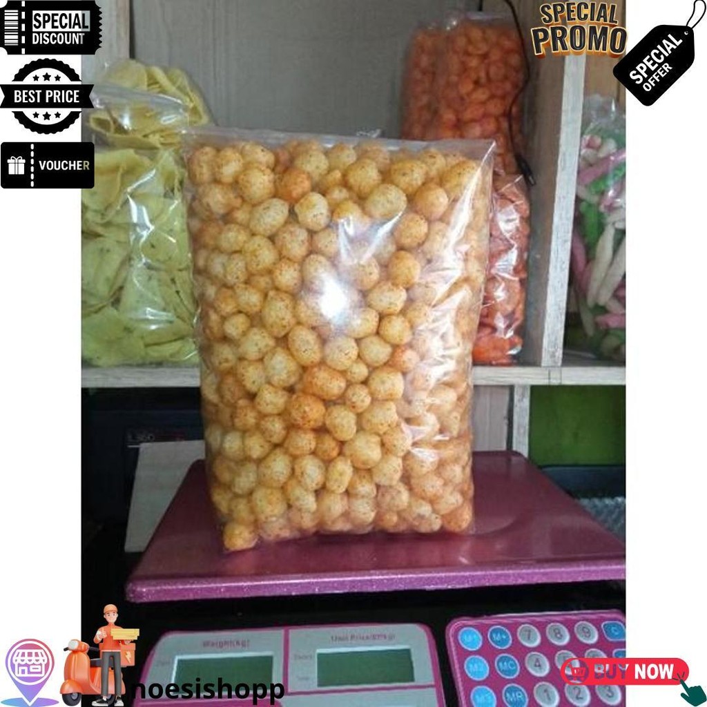 

Endog Lewo Emplod Lewo Original & Pedas 1Kg, Cimol Kering Pedas Balado Daun Jeruk, Cemilan Khas Garut. D Termurah