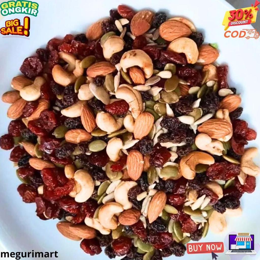 

Trail Mix Safiya 250 Gr Kacang Buah Kering | Snack Camilan Sehat Sereal Makanan Ringan Roasted Dried Fruit Healthy Food D Sale