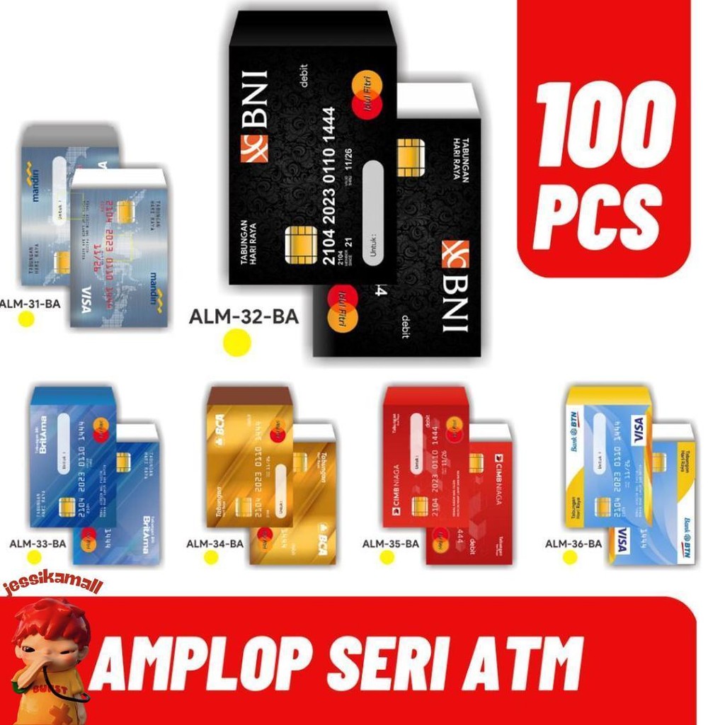 

Paket 100 Pcs Amplop Lebaran Seri Atm Cod