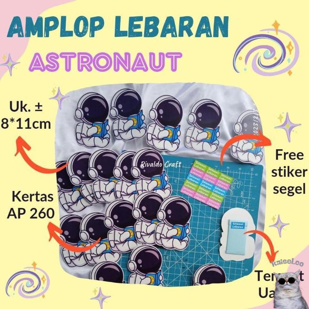 

(12Pcs) Amplop Lebaran Karakter Astronot Kilat